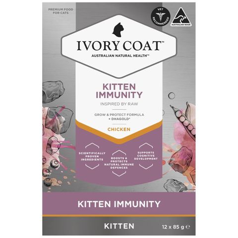Ivory Coat Raw Health Kitten Chicken Immunity 85gx12