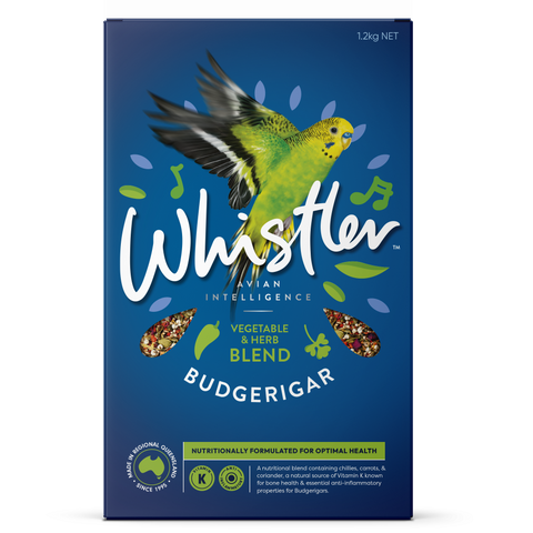 WHISTLER BUDGERIGAR GOURMET BLEND WITH VEGETABLE & HERB SUPERFOODS 1.2KG