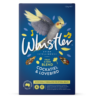 WHISTLER COCKATIEL & LOVEBIRD GOURMET BLEND WITH FRUIT & HERB SUPERFOODS 1.2KG