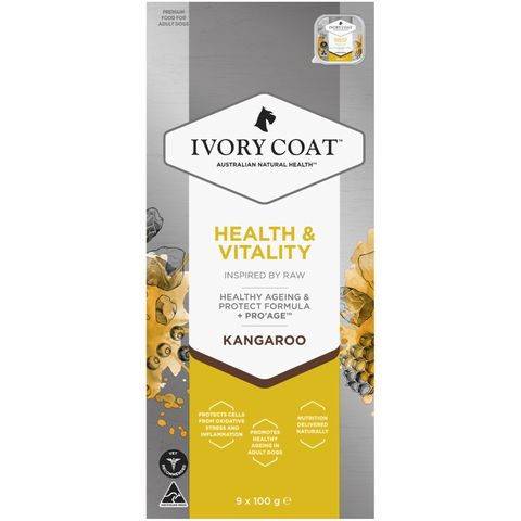 Ivory Coat Raw Health Adult Kangaroo Vitality 100gx9