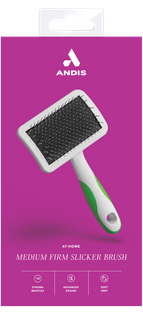 Andis Firm Slicker Brush Medium White Lime Green
