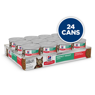 Science Diet Perfect Weight Vegetable & Salmon Medley Canned Wet Cat Food 24x82g