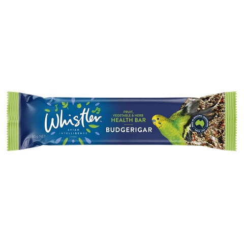 WHISTLER BUDGERIGAR HEALTH BAR WITH FRUIT, VEG, AND HERB SUPERFOODS 85G