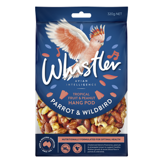 WHISTLER PARROT & WILDBIRD POD TROPICAL FRUIT & PEANUT BLEND 320G