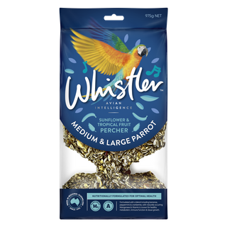 WHISTLER MEDIUM & LARGE PARROT PERCHER SUNFLOWER & TROPICAL FRUIT BLEND 975G