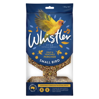 WHISTLER SMALL PARROT PERCHER WITH FRUIT, VEG, AND HERB SUPERFOODS 1.18KG
