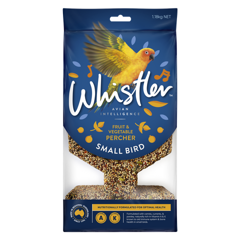 WHISTLER SMALL PARROT PERCHER WITH FRUIT, VEG, AND HERB SUPERFOODS 1.18KG