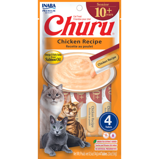 INABA Churu for Senior Cat 10+  Chicken Recipe 56g (14g X 4 Tubes)