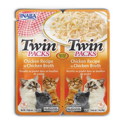 INABA Twins Chicken Recipe in Chicken Broth 80g (40g X 2 Pouches)