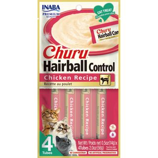 INABA Churu Hairball Control Chicken Recipe 56g  (14g X 4 Tubes)