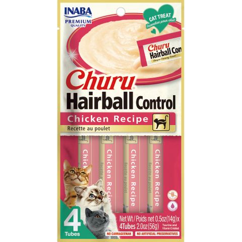 INABA Churu Hairball Control Chicken Recipe 56g  (14g X 4 Tubes)