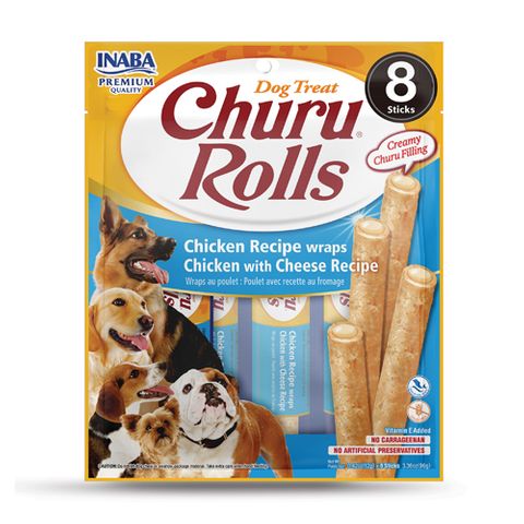 INABA CHURU ROLLS CHICKEN RECIPE WRAPS CHICKEN CHEESE RECIPE 96G 12G X8 TUBES