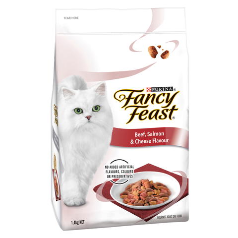 FANCY FEAST Adult Beef, Salmon & Cheese Flavour Dry Cat Food 1.4kg