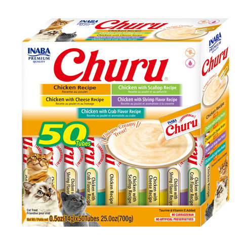 INABA Churu Chicken Varieties 50 Tubes 700g (14g X 50 Tubes)