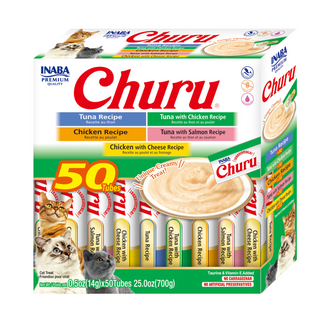 INABA Churu Tuna and Chicken Varieties 50 Tubes 700g (14g x 50 Tubes)