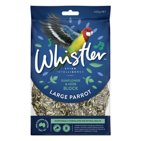 WHISTLER LARGE PARROT BLOCK SUNFLOWER & HERB BLEND 450G