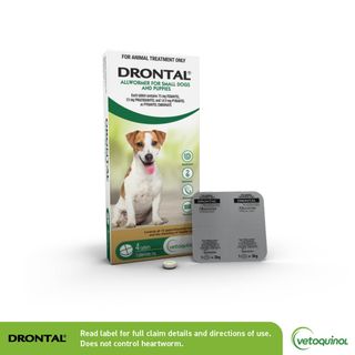 DRONTAL ALLWORMER® TABLETS, FOR SMALL DOGS & PUPPIES, 4 TABLETS