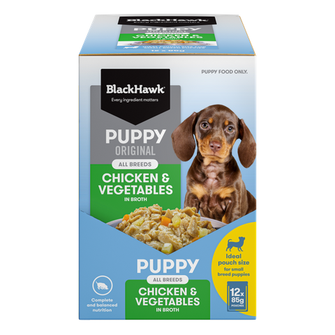Black Hawk Original Puppy Wet Chicken & Vegetables 85gx12