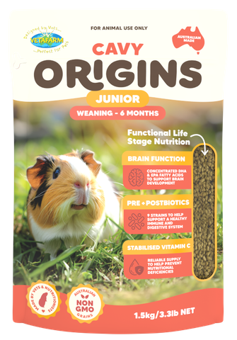 Vetafarm Origins Cavy Junior Diet 1.5Kg