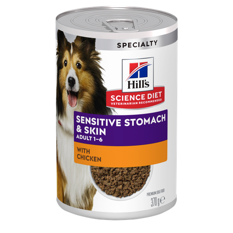 SCIENCE DIET SENSITIVE STOMACH SKIN CHICKEN 12X370G