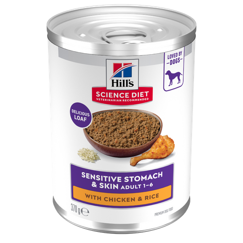 SCIENCE DIET SENSITIVE STOMACH SKIN CHICKEN 12X370G