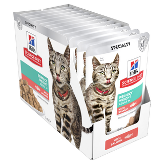 SCIENCE DIET FELINE PERFECT WEIGHT SALMON 85GX12 *DATED JULY 2025