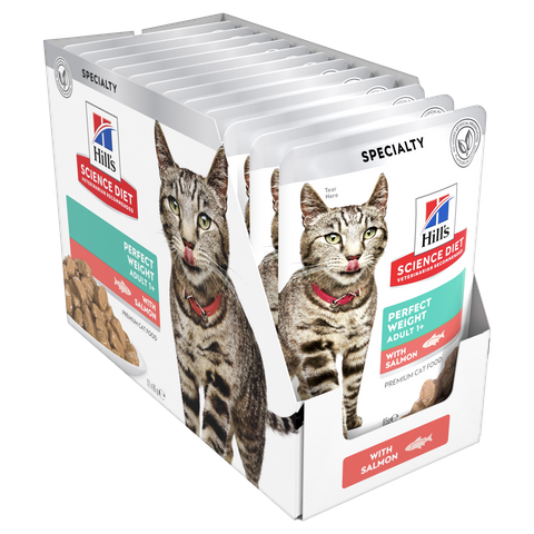 SCIENCE DIET FELINE PERFECT WEIGHT SALMON 85GX12 *DATED JULY 2025