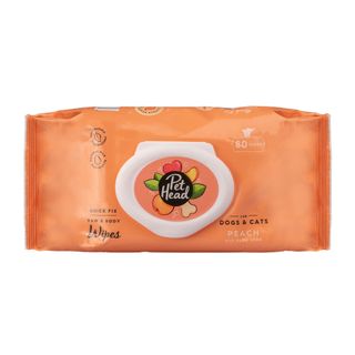 PET HEAD QUICK FIX WIPES PEACH WITH ARGAN OIL 80PK