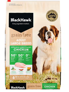 BLACK HAWK ADULT GRAIN FREE LARGE BREED 15KG *DATED 31 AUG 2025