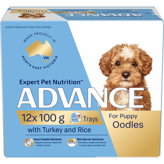 ADVANCE Puppy Oodles Dog Wet Food Turkey Tray 12x100g