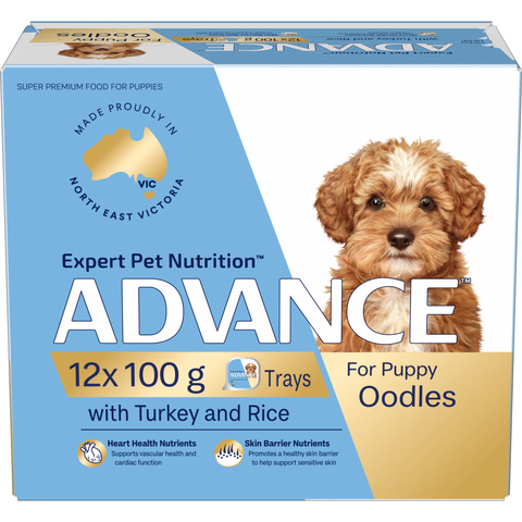 ADVANCE Puppy Oodles Dog Wet Food Turkey Tray 12x100g