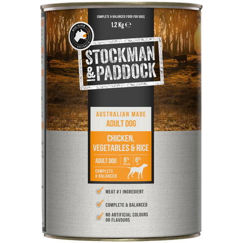 STOCKMAN & PADDOCK CHICKEN WITH VEGETABLES & RICE 1.2KGX6