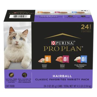 PRO PLAN Hairball Variety Pack Wet Cat Food 24x85g