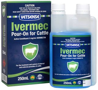 Vetsense Ivermec  Pour-On for Cattle 250mL