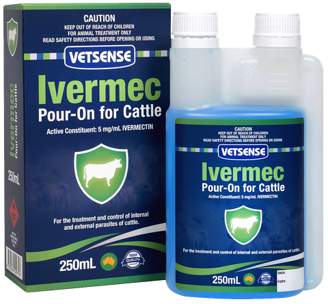 Vetsense Ivermec  Pour-On for Cattle 250mL