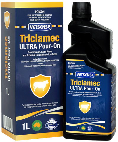 Vetsense Triclamec Ultra Pour-On for Cattle 1L