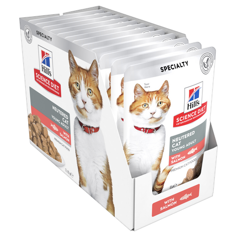 SCIENCE DIET FELINE ADULT NEUTERED SALMON 85GX12 *DATED 17 JAN 2026
