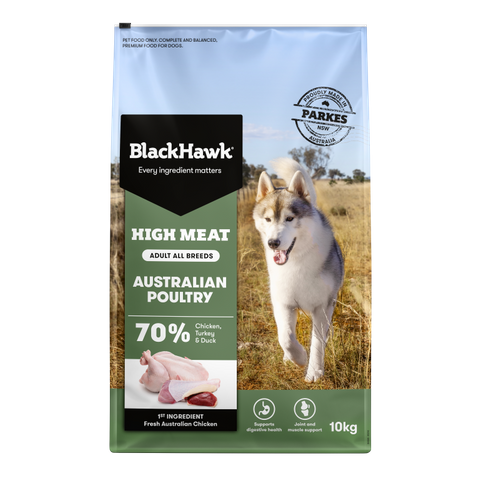 BLACK HAWK HIGH MEAT AUSTRALIAN POULTRY RECIPE 10KG
