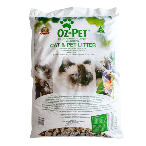 OZ PET HARDWOOD CAT & PET LITTER 15KG