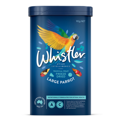 WHISTLER LARGE PARROT FREEZE DRIED TROPICAL FRUIT 90G *DATED 26 MAY 2026