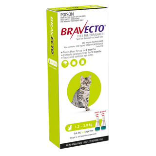 BRAVECTO CAT SPOT ON 1.2-2.8KG 2PACK *DATED 26 FEB 2025