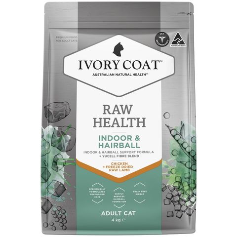 IVORY COAT RAW HEALTH CAT ADULT CHICKEN INDOOR 4KG *DATED 2 OCT 2026