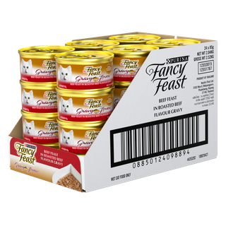 FANCY FEAST GRAVY LOVERS BEEF FEAST ROASTED BEEF 24X85G *DATED 26 SEP 2026