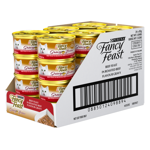FANCY FEAST GRAVY LOVERS BEEF FEAST ROASTED BEEF 24X85G *DATED 26 SEP 2026