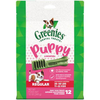 GREENIES PUPPY DENTAL DOG TREATS ORIGINAL REGULAR 340G *DATED 5 OCT 2026