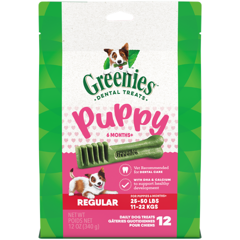 GREENIES PUPPY DENTAL DOG TREATS ORIGINAL REGULAR 340G *DATED 5 OCT 2026