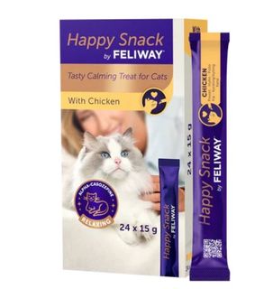 FELIWAY Happy Snack Chicken Calming Lickable Cat Treat 24 Sticks