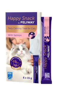 FELIWAY Happy Snack Salmon Calming Lickable Cat Treat 6 Sticks