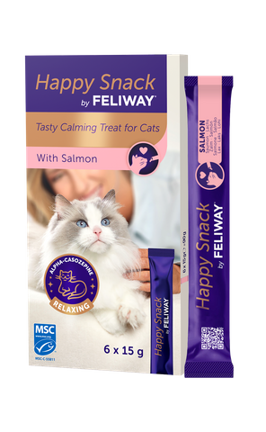 FELIWAY Happy Snack Salmon Calming Lickable Cat Treat 6 Sticks