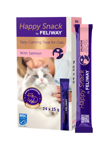 FELIWAY Happy Snack Salmon Calming Lickable Cat Treat 24 Sticks